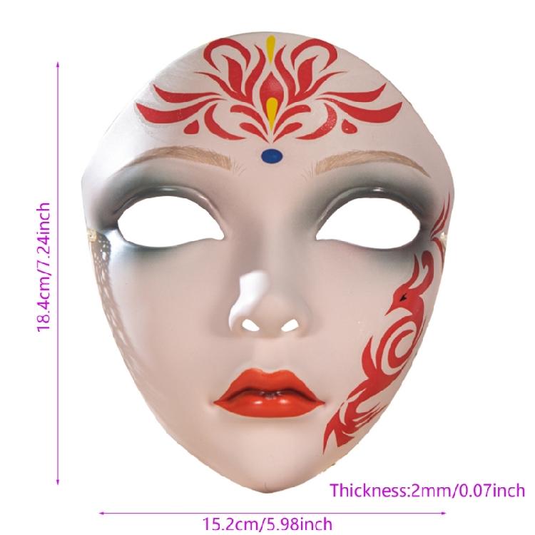Halloween Costume Mask Hand Painted Mask Full Face Mask For Women Men Cosplay Enthusiasts Masquerade Decoration Mask