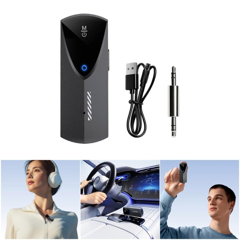 Bluetooth-compatible Wireless Adapter 3.5mm Portable Sound Adapter Low Latency Wireless Transmitter for Music Streaming