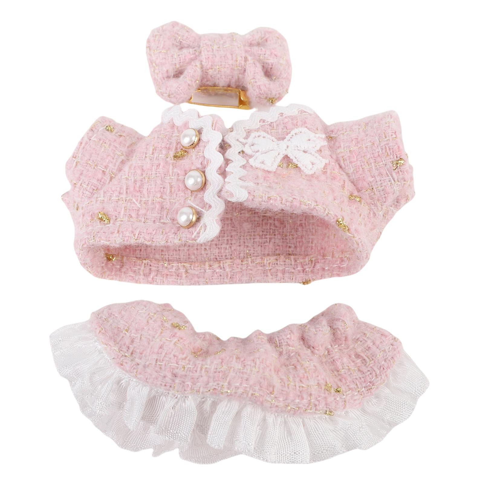 

17cm Doll Clothes Polyester Delicate Stylish Top Pants Bow Decor Doll Outfit Set