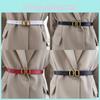 Genuine Leather Slim Waist Belt For Dresses And Shirts With Metal Buckle For Office And Casual Styles