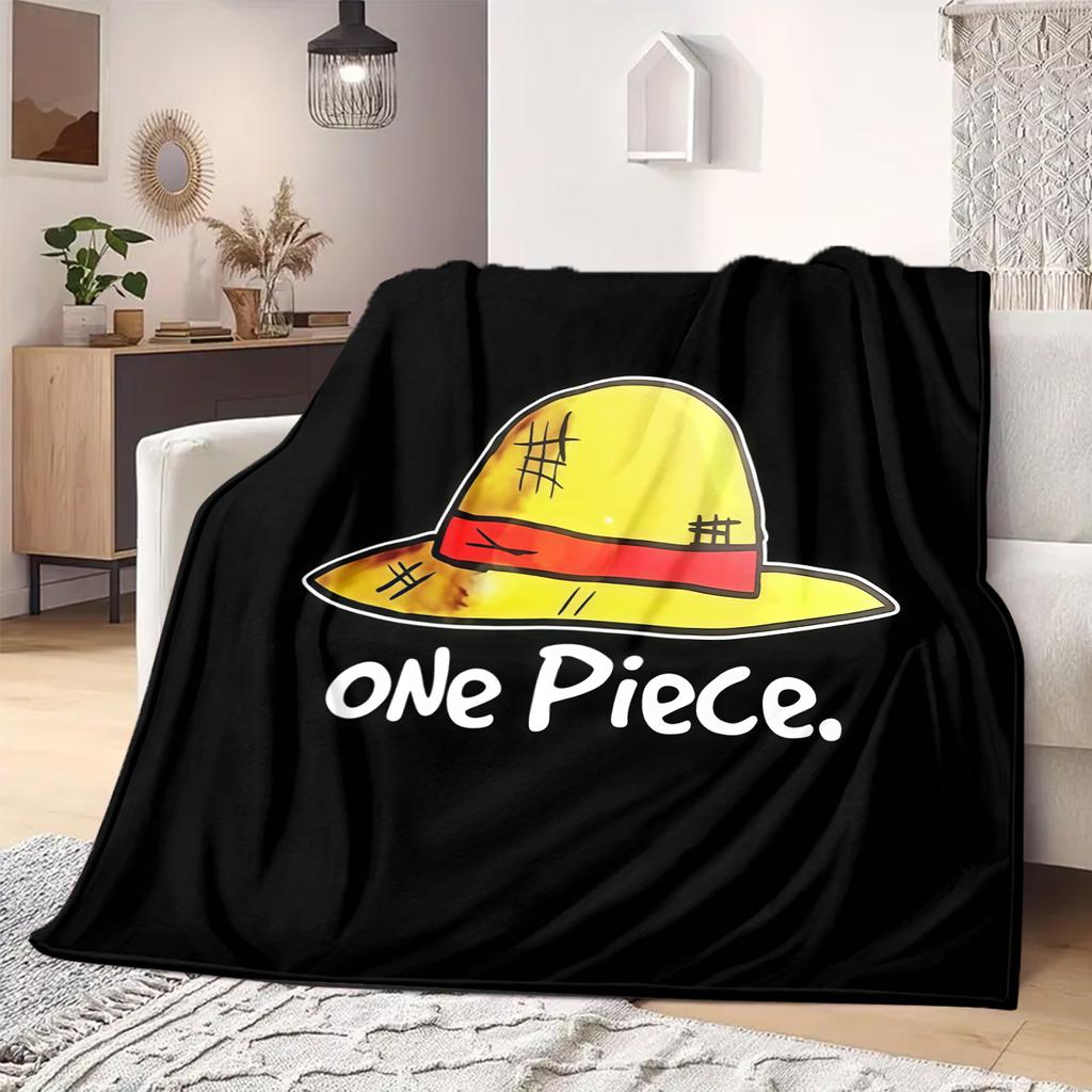 ONE PIECE Stråhatts Pirater Tryckt Filt Varm Bekväm Flanellfilt Lämplig för Sovrum, Soffor, Sängar, Stolar -QIAO111
