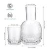 1L Wasserkaraffe Set Vintage Nachttisch-Wasserkaraffe und Becher Dickes Glas Vielseitig für Zuhause Schlafzimmergebrauch Transparent