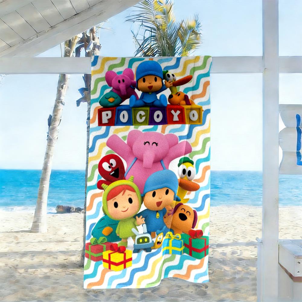 Pocoyo Beach Towel Super Soft Microfiber Quickdry Fabric Comfortable Lightweight Perfect for Traveling Yoga Camping and Swimming