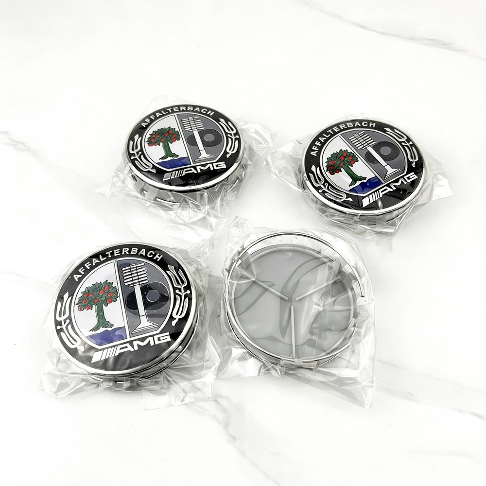 4Pcs 75mm Wheel Hub Center Cap Emblem Replacement For AMG Mercedes Benz C180 C200 E260 E300 ML350 W204 W210 W211 A1714000025 Car