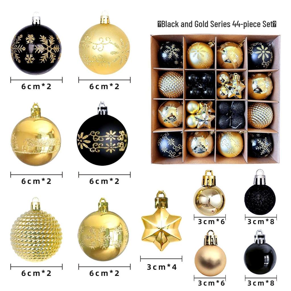 Christmas Tree Ornaments: Painted Irregular Paper Box Set of Colored Balls