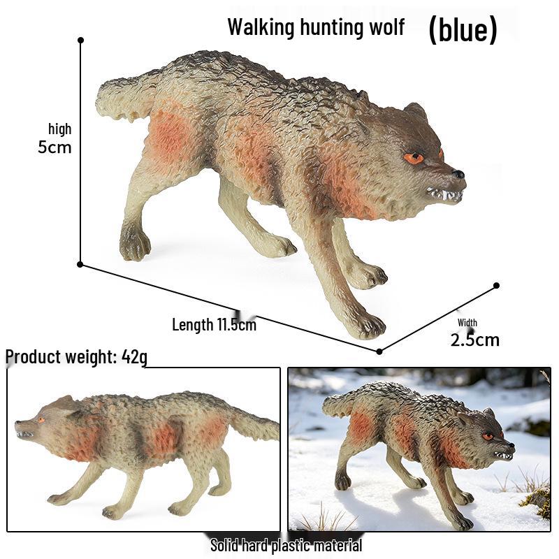 Cross-border Wild Animal Model: Prairie, Brown, Snow, Predator Wolves & Cub Educational Display Toy