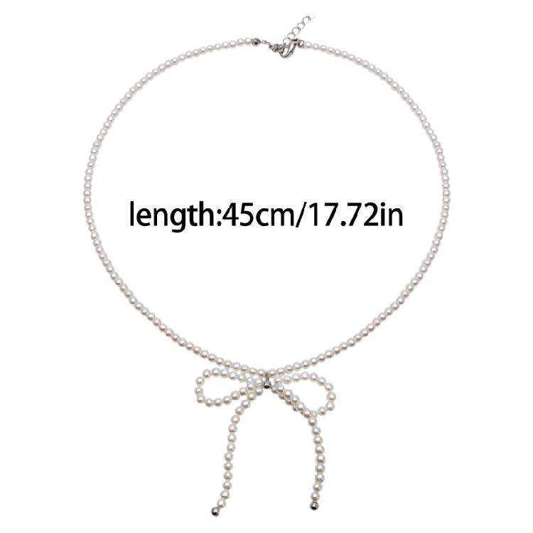 Elegant Pearls Bowknot Necklace Fashion Collar Necklace Clavicle Chain Choker