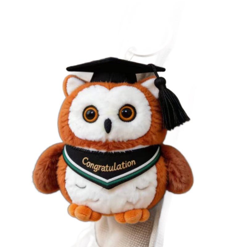 Doctoral Owl Hat Graduation Plush Toy Keychain - Souvenir Gift