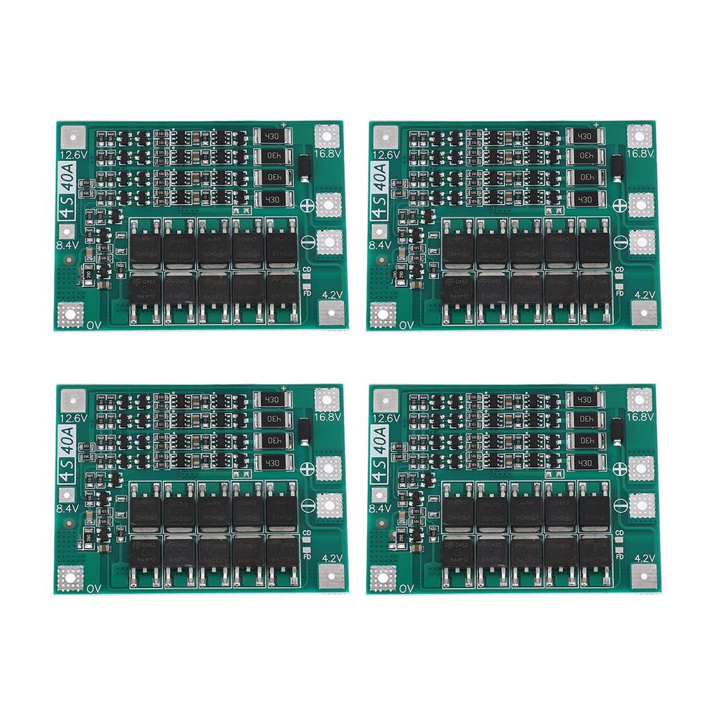 4Pcs Lithium Battery Balance Module 4S 18650 Protection PCB Cell Board 40A Power Accessories