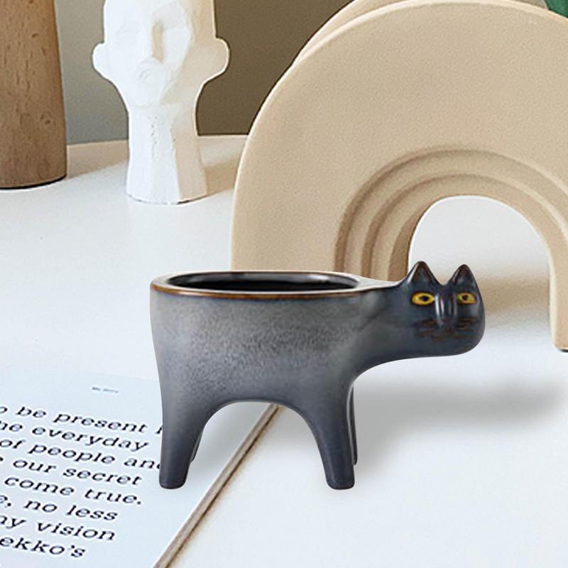 Keramik Blumentopf Süße Katzenform Garten Töpfe Sukkulenten Pflanzgefäß Pflanzen Behälter Heim Schreibtisch Dekor Vase Für Wohnzimmer