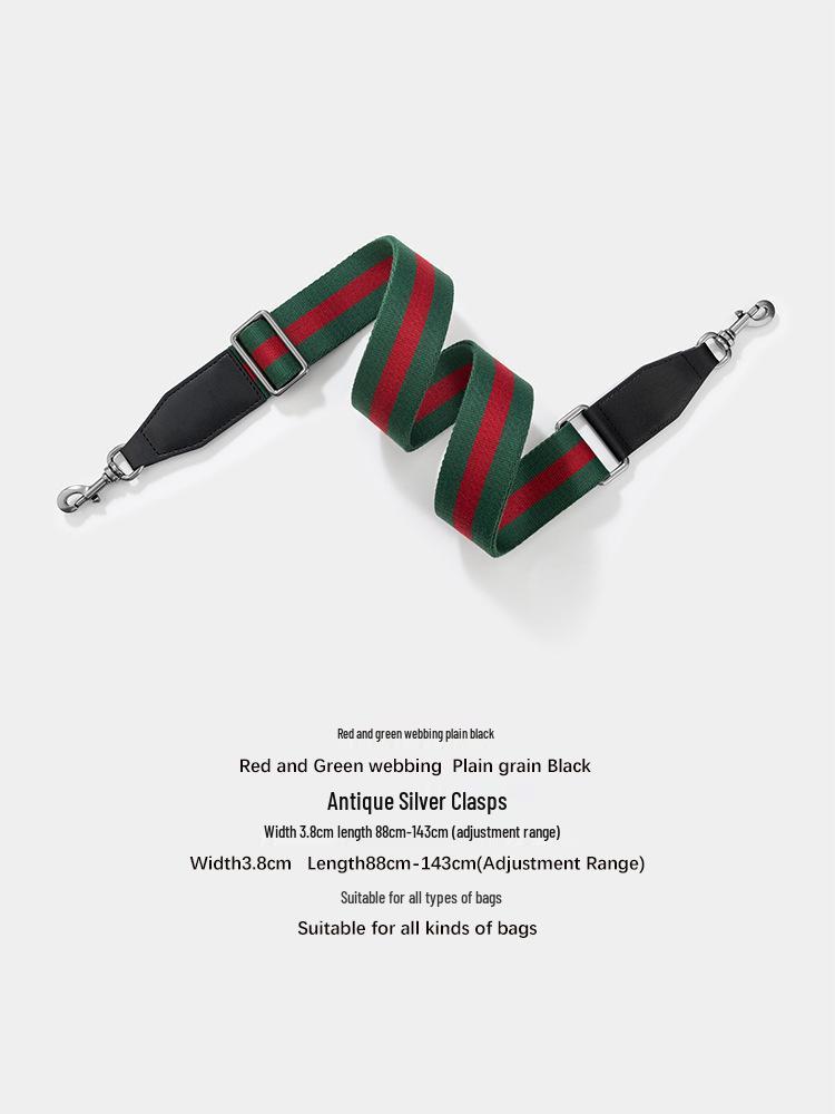 Versatile Single Shoulder Crossbody Bag Strap: Red-Blue Wide Design with Adjustable Red-Green Webbing