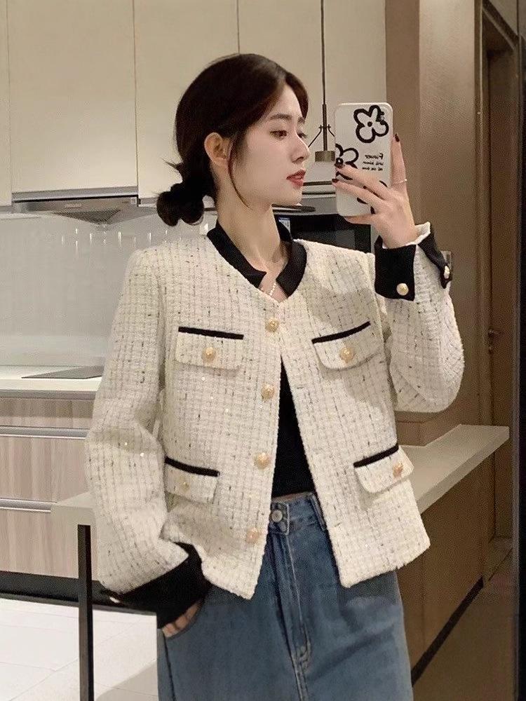 2025 French Chic Women's Spring-Autumn Jacket - High-End, Elegant Style In Petite and Large Sizes