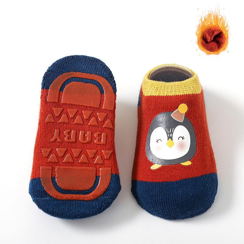 

1 Pair Children s Non-slip Socks Autumn Winter Cute Cartoon Pattern Kids Boys Girls Floor Socks for Toddler Learn To Walk Socks L красный