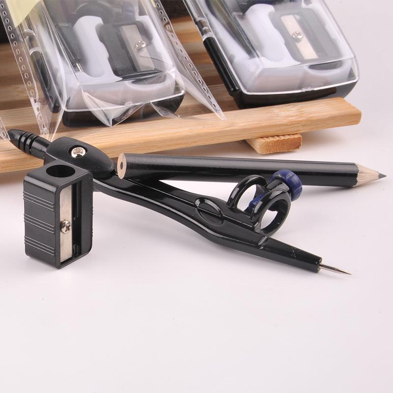 Black Compass Geometry Set Zinc Alloy Multifunction-clip Pen Compass Writing Drawing Tools School Office Stationery