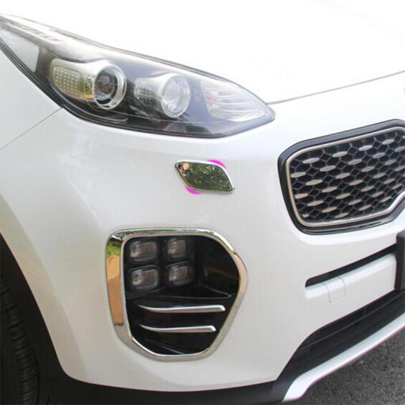 For KIA Sportage 4 QL KX5 2016 2017 2018 ABS Chrome auto accessories Car front Head Decoration patch Cover Trim car styling 2pcs