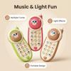 Educational Bear Toy Phone Early Learning Device with Built-in Light and Songs Interactive Toddler Phone Toy for Cognitive Development and Play