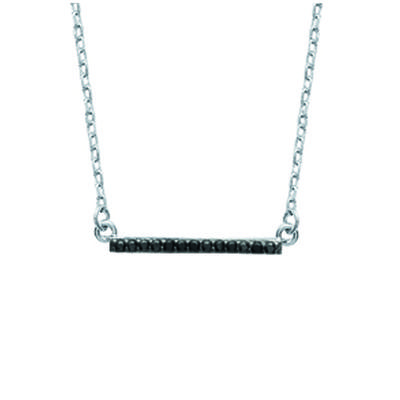 [K3692] - Silver Necklace 'Goddess' Black Silver (rhodium-plated) - 18x1 Mm