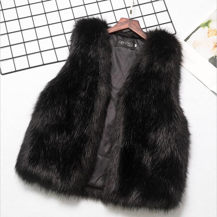 Haining imitation fur vest women's autumn and winter imitation fox hair vest plush vest top sleeveless jacket