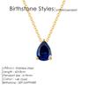 eManco Hot Sale Shiny Crystal Necklace Stainless Steel Teardrop Zirconia Pendant Women's Birthstone Collarbone Chain Wholesale
