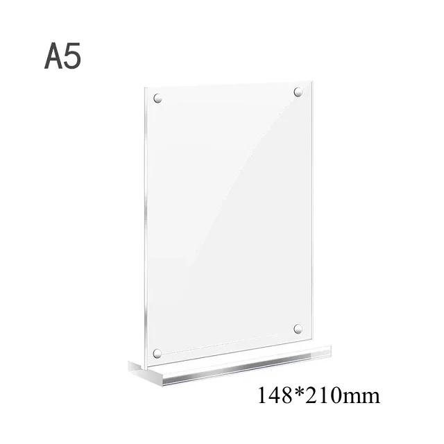 Acrylic Sign Holder Clear Double Side Menu Poster Rack For Wedding Restaurant Office Home Photo Picture Frame Display Stand