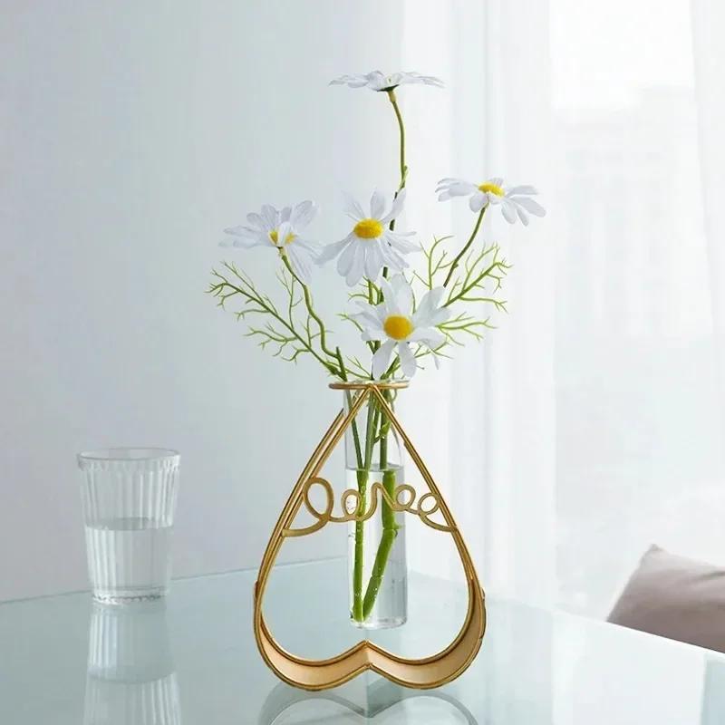 Creative Bottle Decoration - 1PC Iron Art Clear Glass, Dry Flower Arrangement Hydroponic Planter Vase