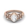 7X5mm Oval Shape Moissanite 925 Sterling Silver Rose Vermeil Celtic Shank Solitaire Women Wedding Ring