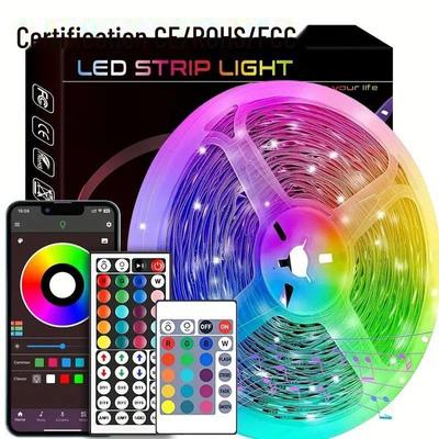 פס לד RGB 5050 חכם בלוטות' דביק עם שלט רחוק לאווירה צבעונית