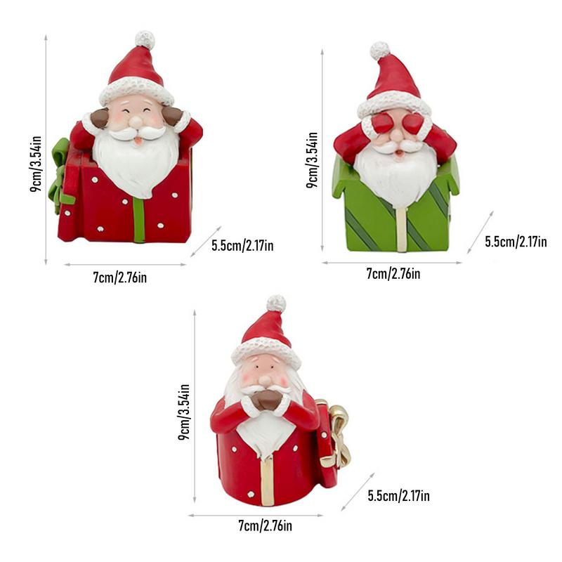 Weihnachtsmann aus Kunstharz, Weihnachtsstatuen, Weihnachtsmann, Miniatur-Desktop-Ornamente, Figur, Urlaubsbedarf, Winter, süß