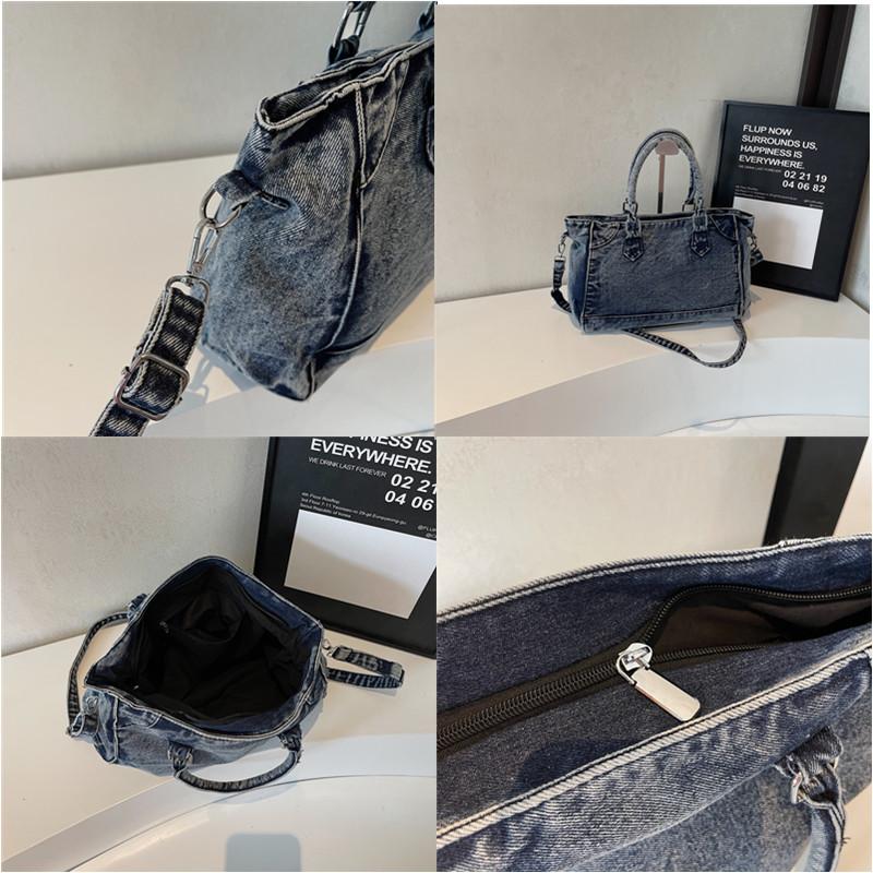 Large Capacity Denim Cotton Shoulder Crossbody Bag Fashion Designer Handbag Ladies Tote Bags Luxury Women Durable Purses Sac