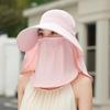 Summer Hats Women, Face-Shielding Shawl, Fisherman's Hat, Outdoor, Breathable Tea-Picking Hat Large-Brimmed