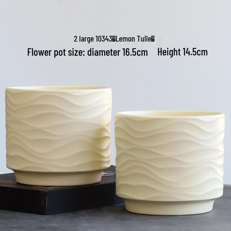 Nordic Minimalist Ceramic Flower Pot with Tray for Phalaenopsis, Orchid, and Succulent Plants