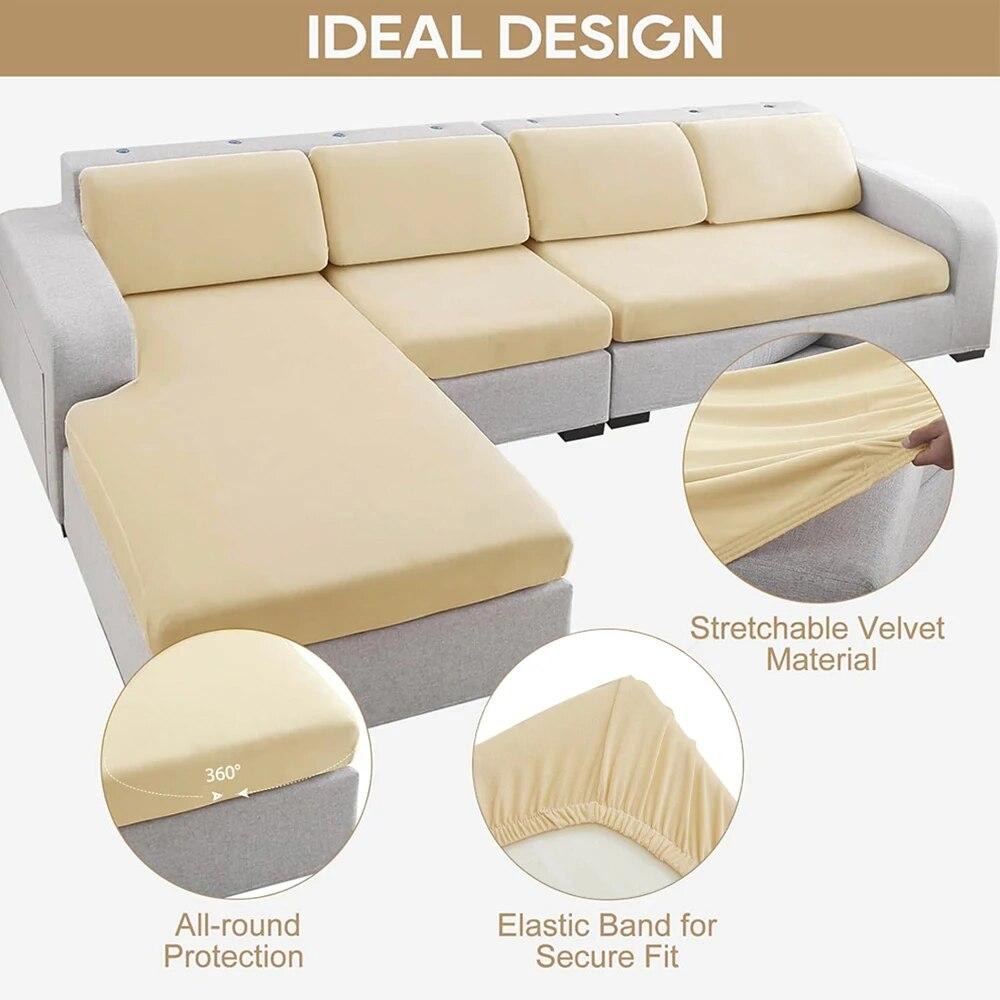 Stretch-Sofabezug, einfarbig, Sofabezug für Sofagarnitur, Sitzkissenbezug, waschbar, abnehmbar, Couch-Schonbezug für Wohnzimmer, Haustiere, Kinder, 1 Stück