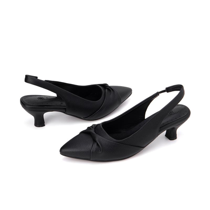 

Женские босоножки на высоком каблуке, новые весенне-летние однотонные туфли с острым носком, большие однотонные босоножки на толстом каблуке 47 чёрный