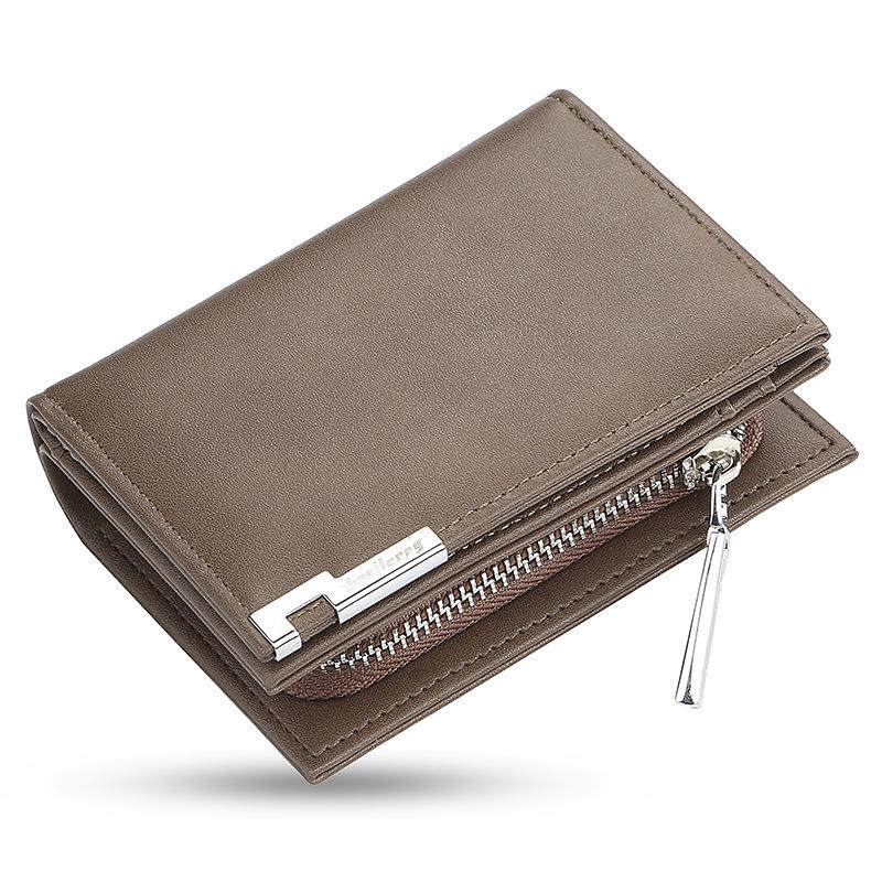 

Baellerry Men s Short Accordion Wallet - Fashionable, Casual, Large Capacity with Zipper and Card Holder. коричневый/кофейный