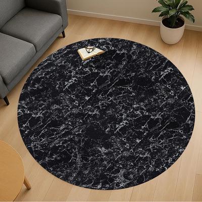1pc Marble Texture Round Chair Mat Area Rug - Non-Slip, Floor Mat for Office, Bedroom, and Indoor Decor -1002111