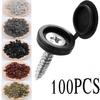 100 Stuks Meubelschroefdopjes Scharnierende Schroefbeschermers Opvouwbare Decoratieve Dopjes