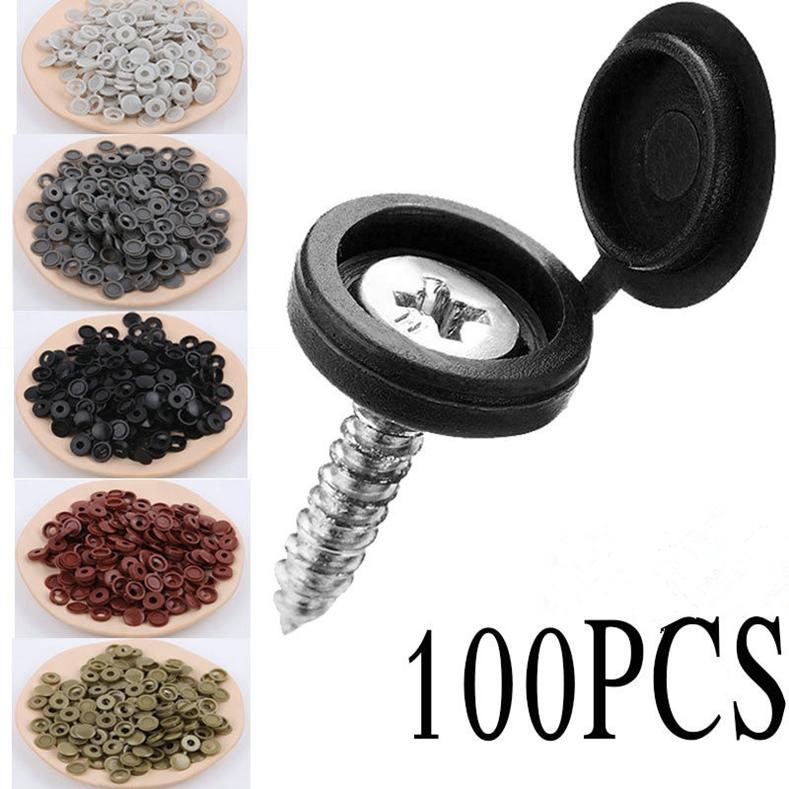 100 Stuks Meubelschroefdopjes Scharnierende Schroefbeschermers Opvouwbare Decoratieve Dopjes