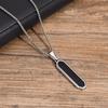 Black Drip Oil European and American Necklace Silver Black Fashion Jewelry Pendant Necklace  Unisex