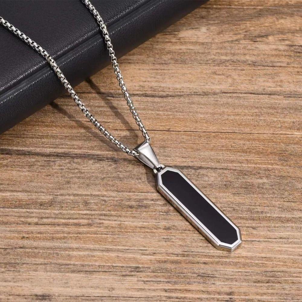 Black Drip Oil European and American Necklace Silver Black Fashion Jewelry Pendant Necklace Unisex