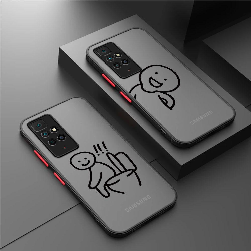 Cute Stickman On The Toilet Case for Xiaomi Redmi Note 9 10S 13 8Pro 10 Pro 12 Pro Plus 9S 12S 8T 12 Pro Phone Shockproof Cover