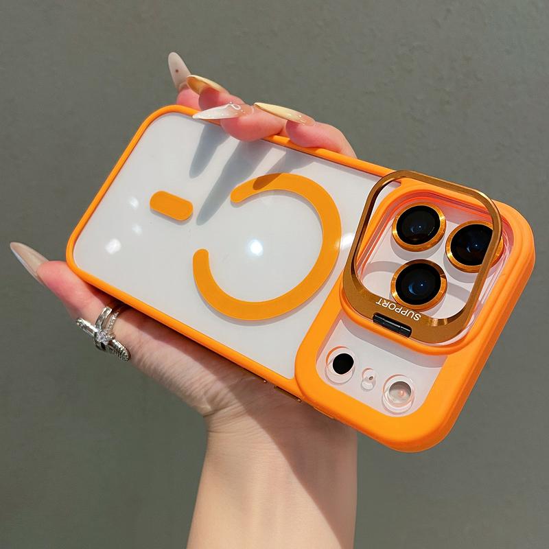 Compatible with iPhone 17 Pro Max Phone Case Magnetic with Camera Lens Protector Built-in Metal Camera Ring Stand Compatible with MagSafe Shockproof