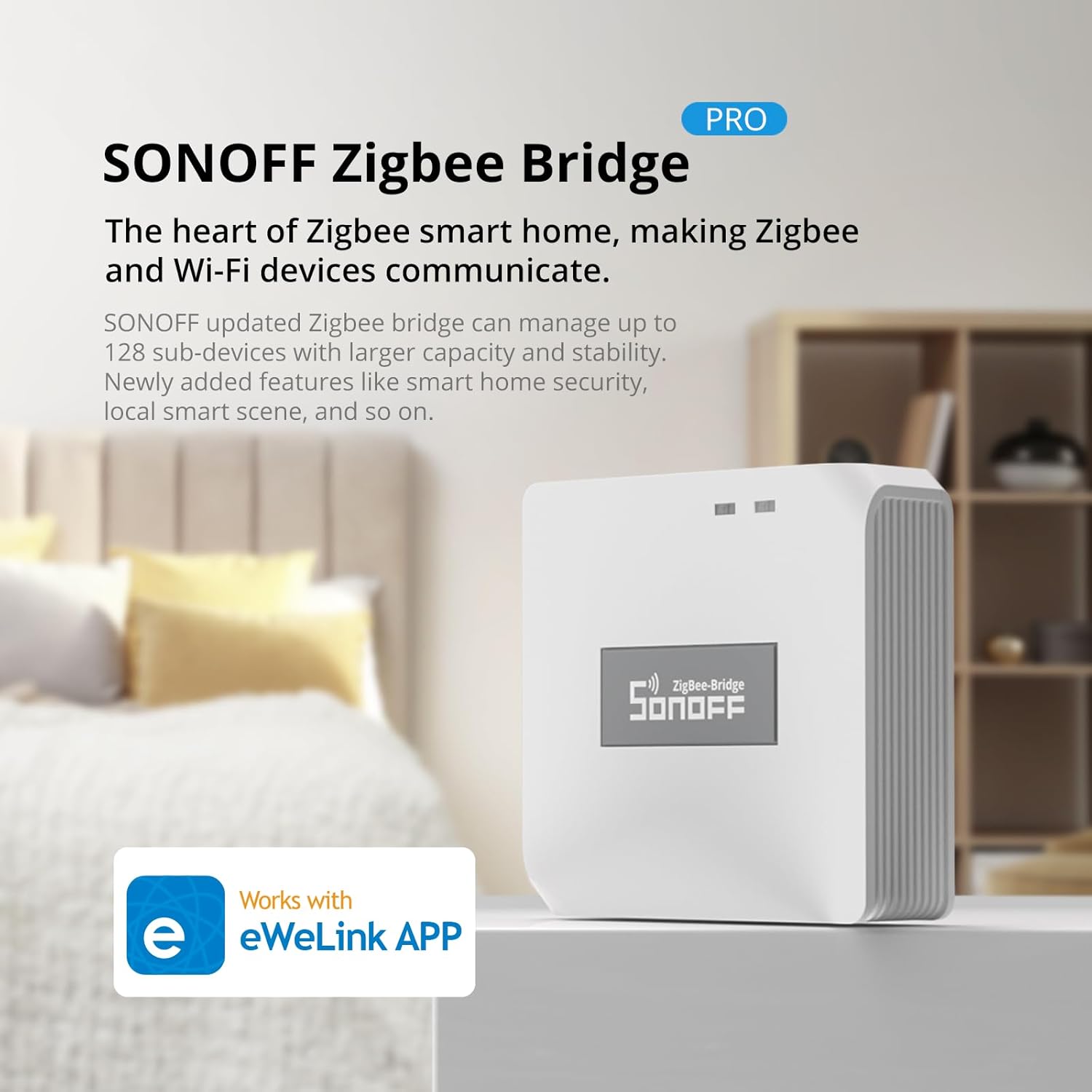 SONOFF Zigbee Bridge Pro Hub, ZigBee 3.0 Smart Gateway, APP Control and Multi-Device Management, Compatible with SONOFF Zigbee Devices