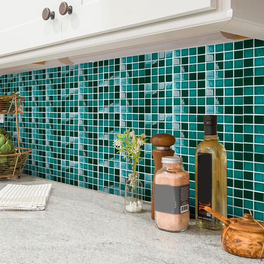 15 Uds pegatina impermeable DIY azulejo pared 3D cocina baño decoración