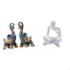 Modern Resin Elephant Thinker Sculpture Ornament Art Craft Collectible for Desktop Shelf Home Office