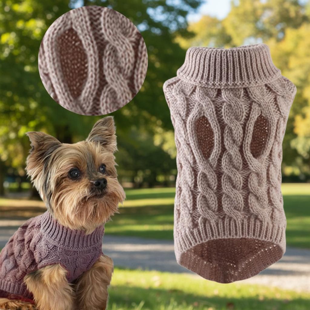 Winter Solid Color Classic Solid Chihuahua Puppy Dog Sweater For Small Dogs Winter Warm Pet Clothes Knitting Warm Comfort Clothi