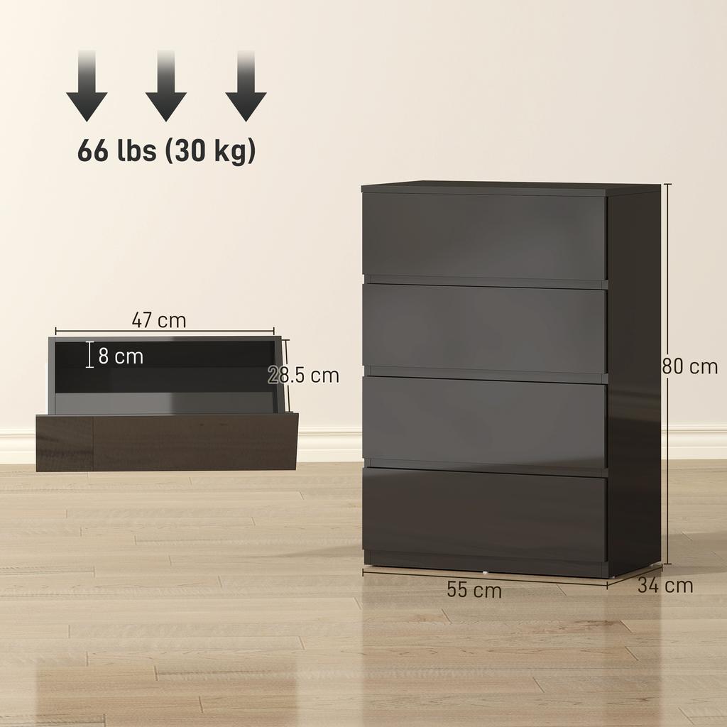 Chest Of Drawers 4 Drawer Storage Cabinets Modern Dresser Storage Drawer Unit For Bedroom