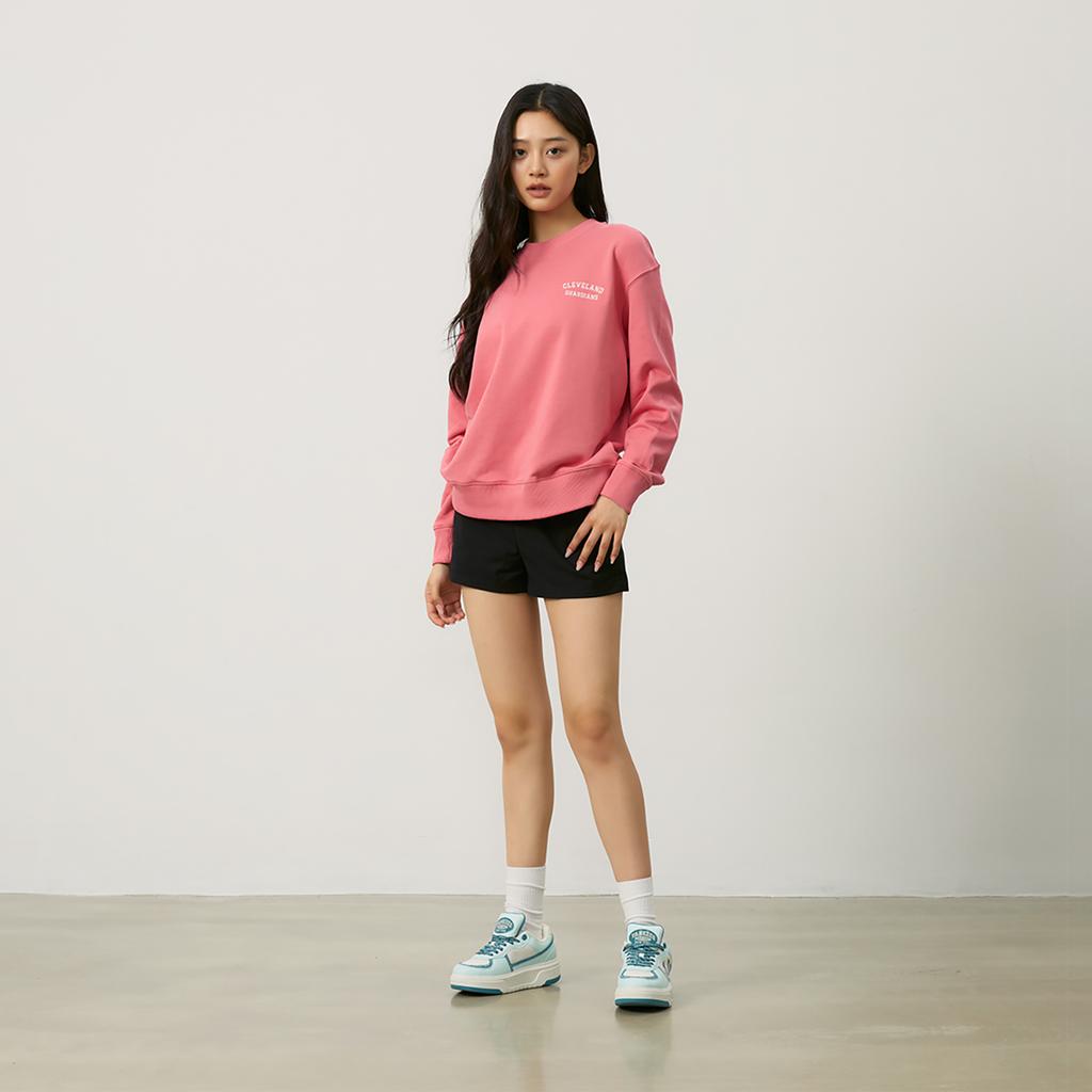 New MLB Basic Collection Cleveland Indians Sweatshirt Unisex Pink 3AMTB0844-45PKS