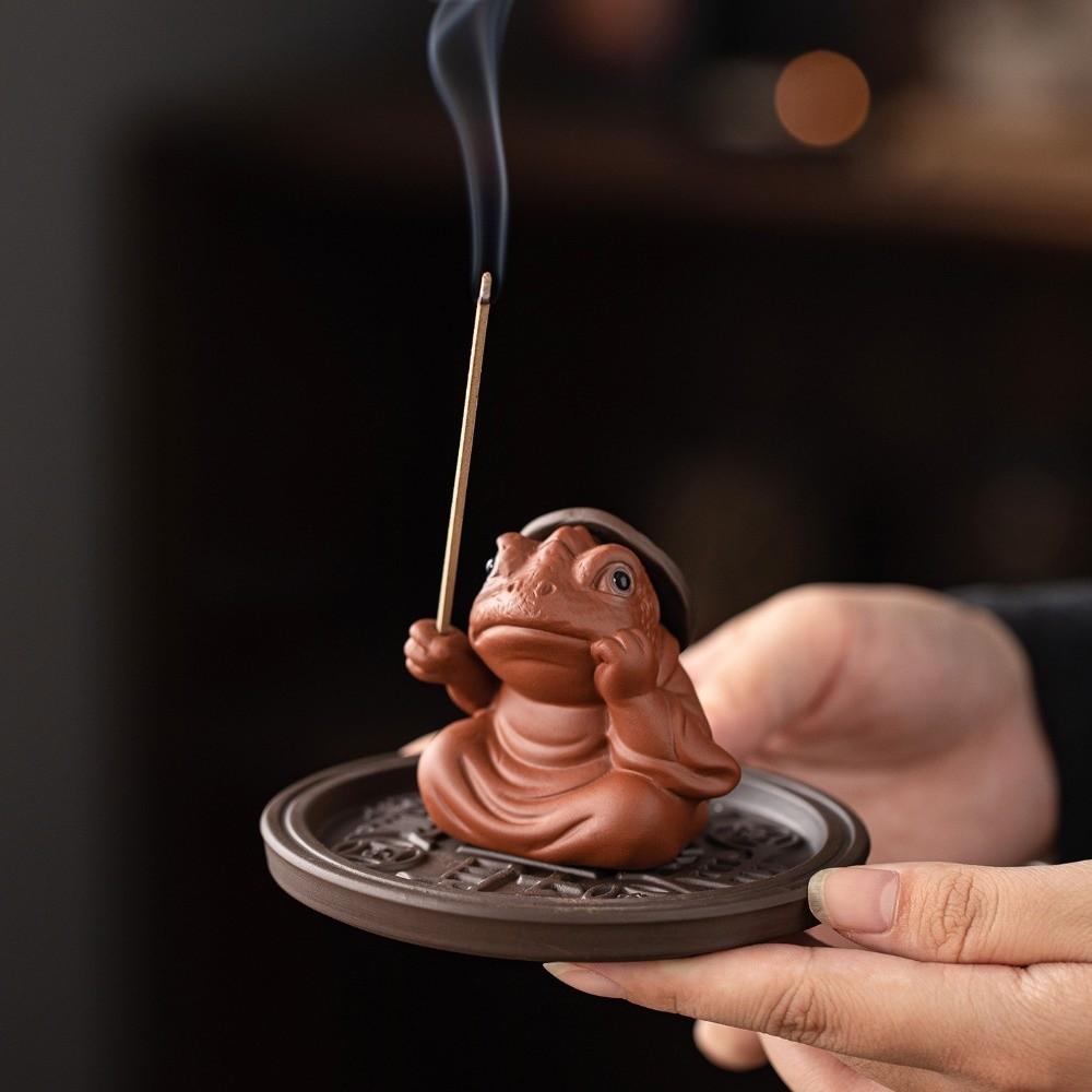 Ceramics Tabletop Incense Base Toad Fairy Incense Stick Burner Zen Space