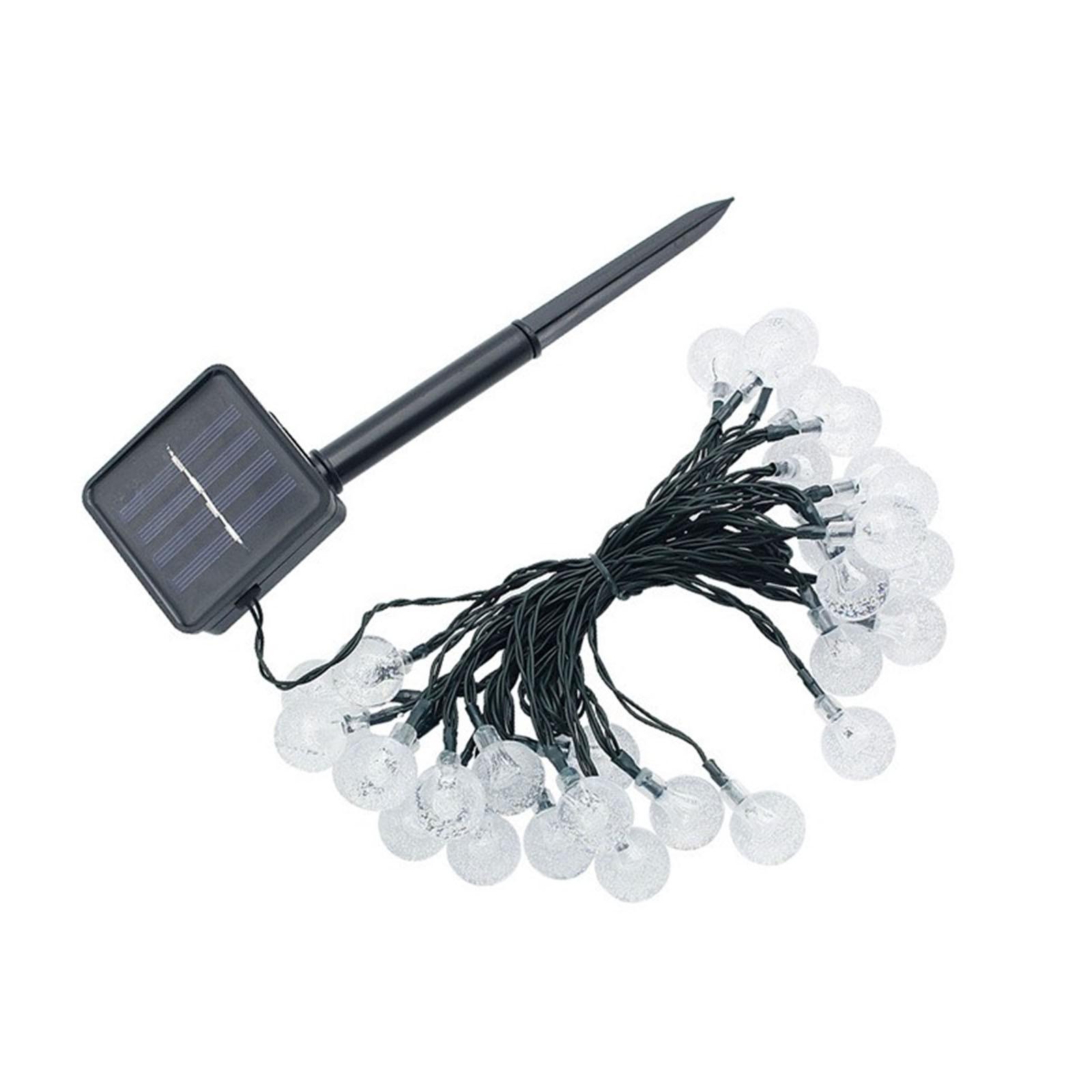 

6,5 м 30 светодиодов, уличный светильник на солнечной энергии, садовый светильник, гирлянда, светодиодная лампа в форме шара, патио, двор, свадьба, украшение для рождественской вечеринки, 8 функций One Size