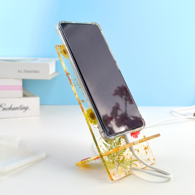 2 Stück Silikonharz Einfache Handyhalterform Handyhalter Harzgussform für Basteln Handyhalterung